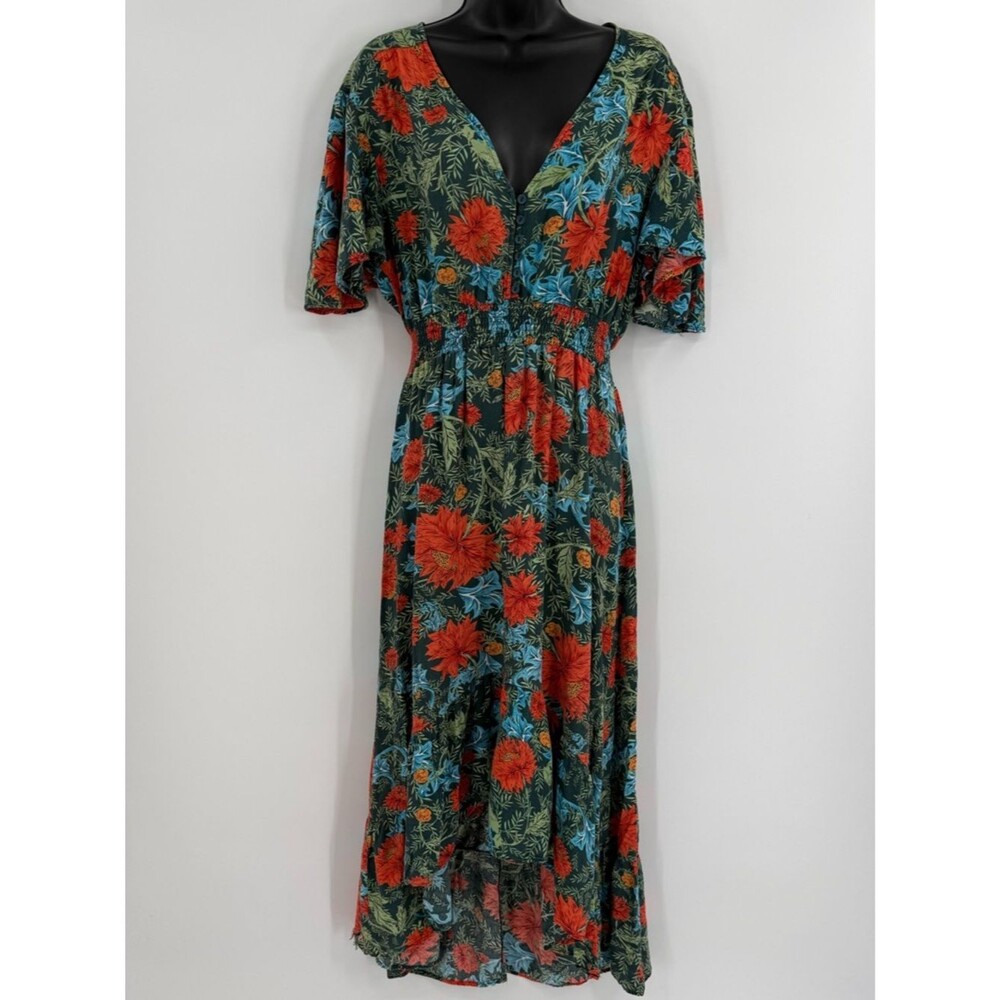Abel the Label Tropical Floral Midi Dress | Multicolor | Medium